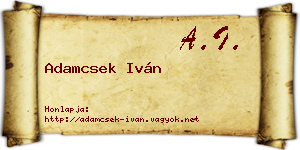Adamcsek Iván névjegykártya