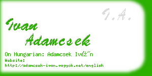 ivan adamcsek business card